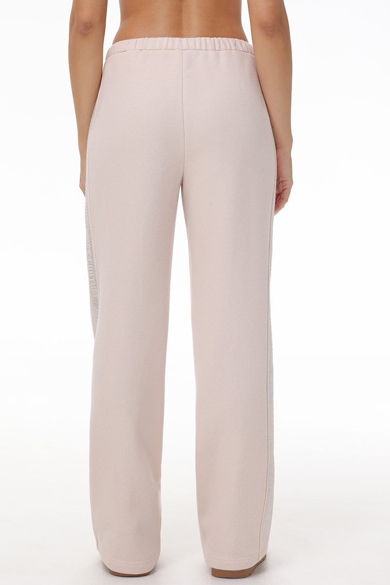 Wide Leg Fleece Pants With Side Bling - Image 3