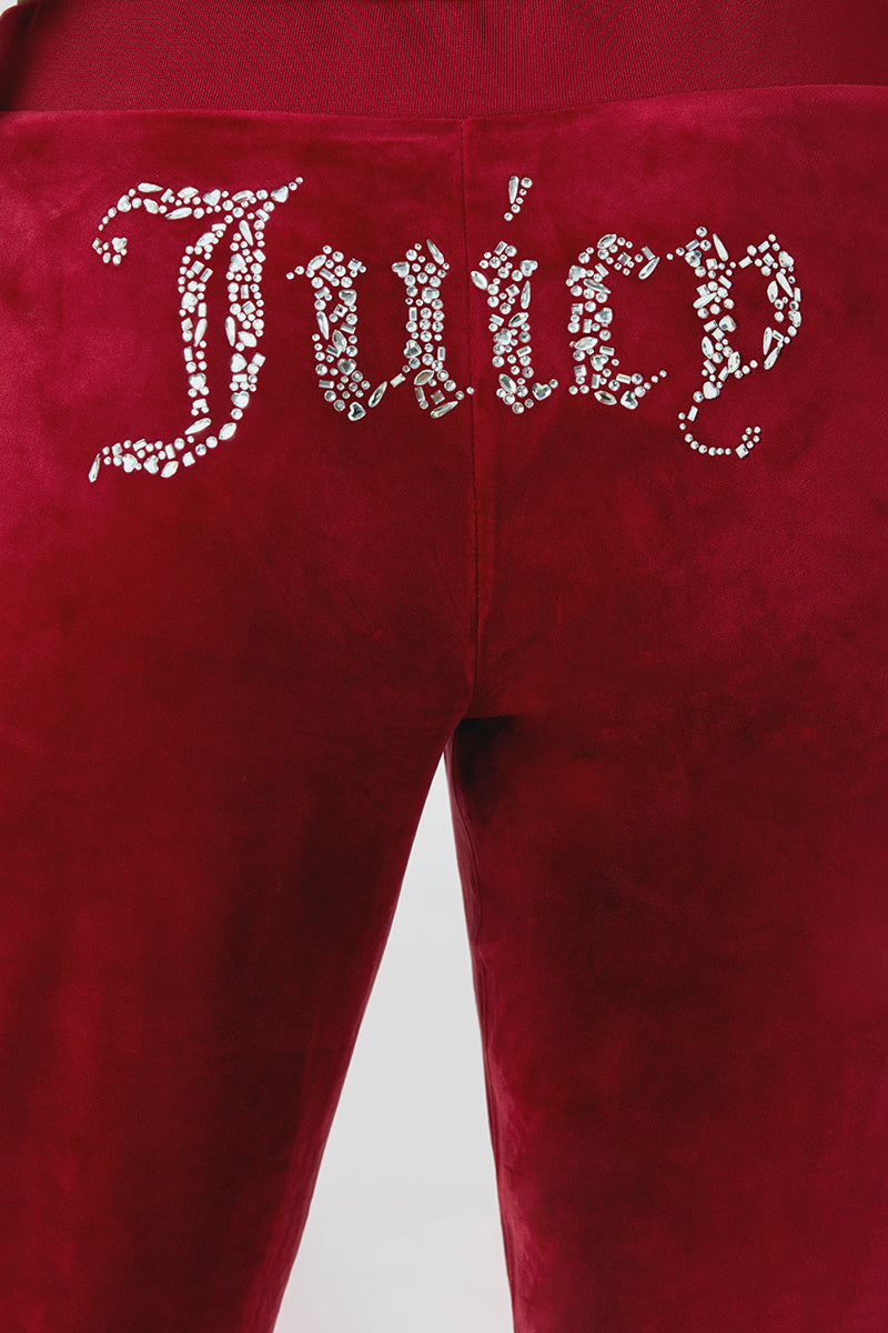 Plus-Size Mixed Crystals Velour Track Pants - Image 3