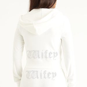 Wifey Customizable Big Bling Velour Hoodie
