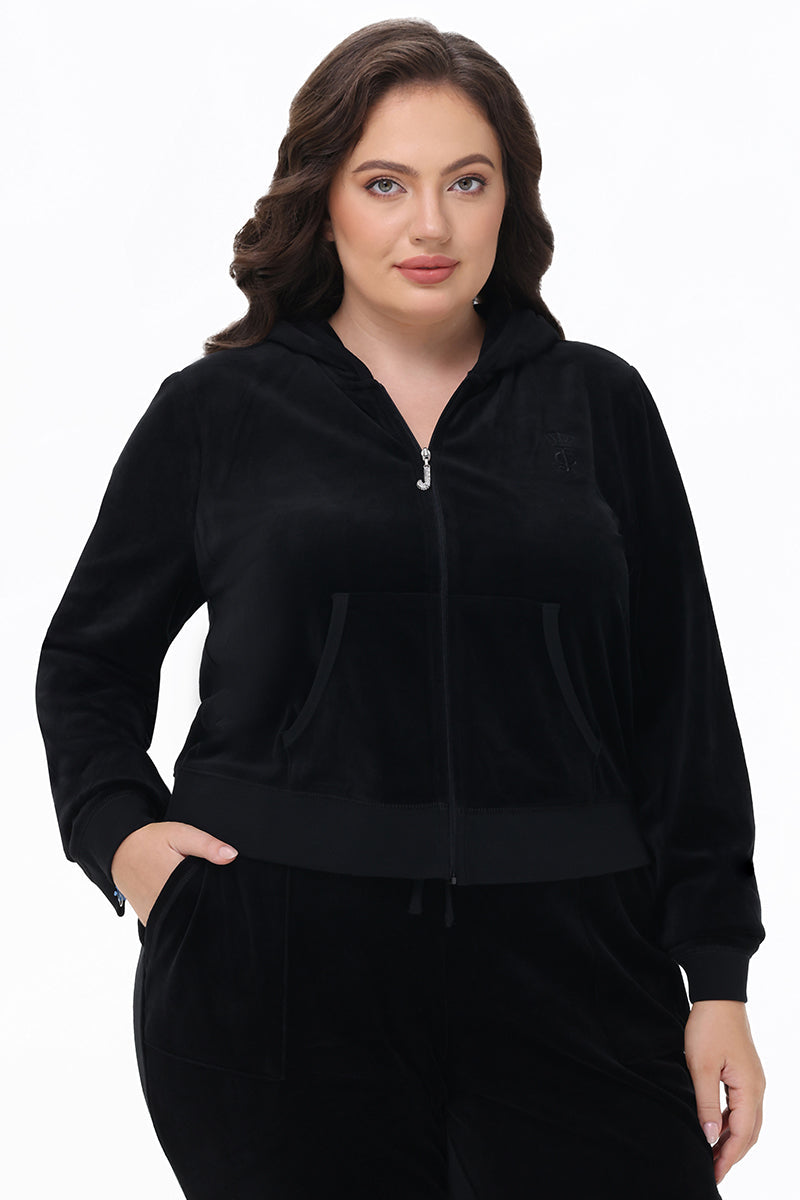 Plus-Size Heritage Cotton Velour Hoodie - Image 2