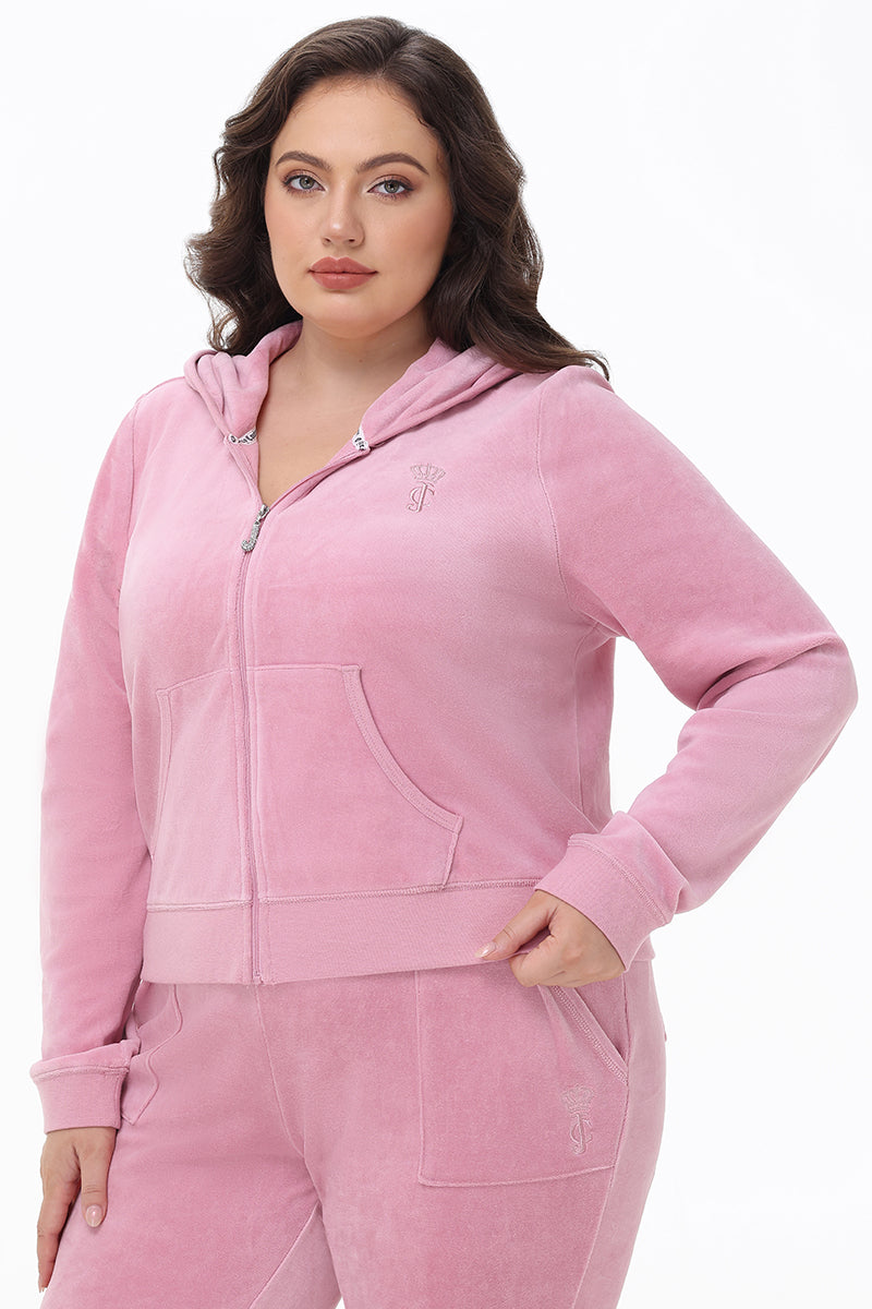 Plus-Size Heritage Cotton Velour Hoodie - Image 2