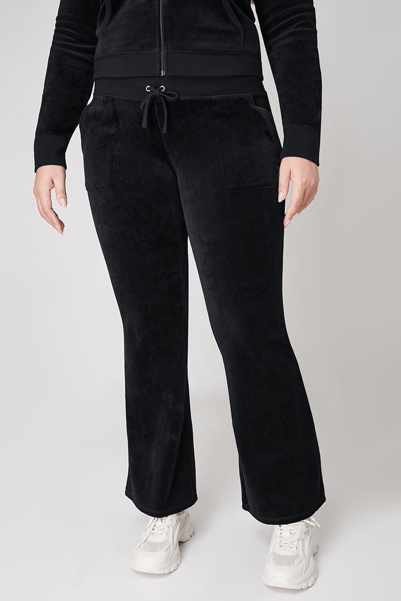 Plus-Size Hollywood Scottie Snap Pocket Cotton Velour Track Pants - Image 3