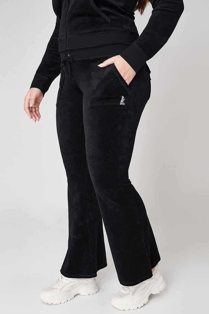 Plus-Size Hollywood Scottie Snap Pocket Cotton Velour Track Pants - Image 2