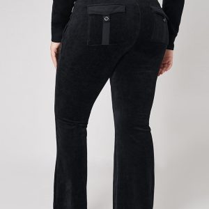 Plus-Size Hollywood Scottie Snap Pocket Cotton Velour Track Pants