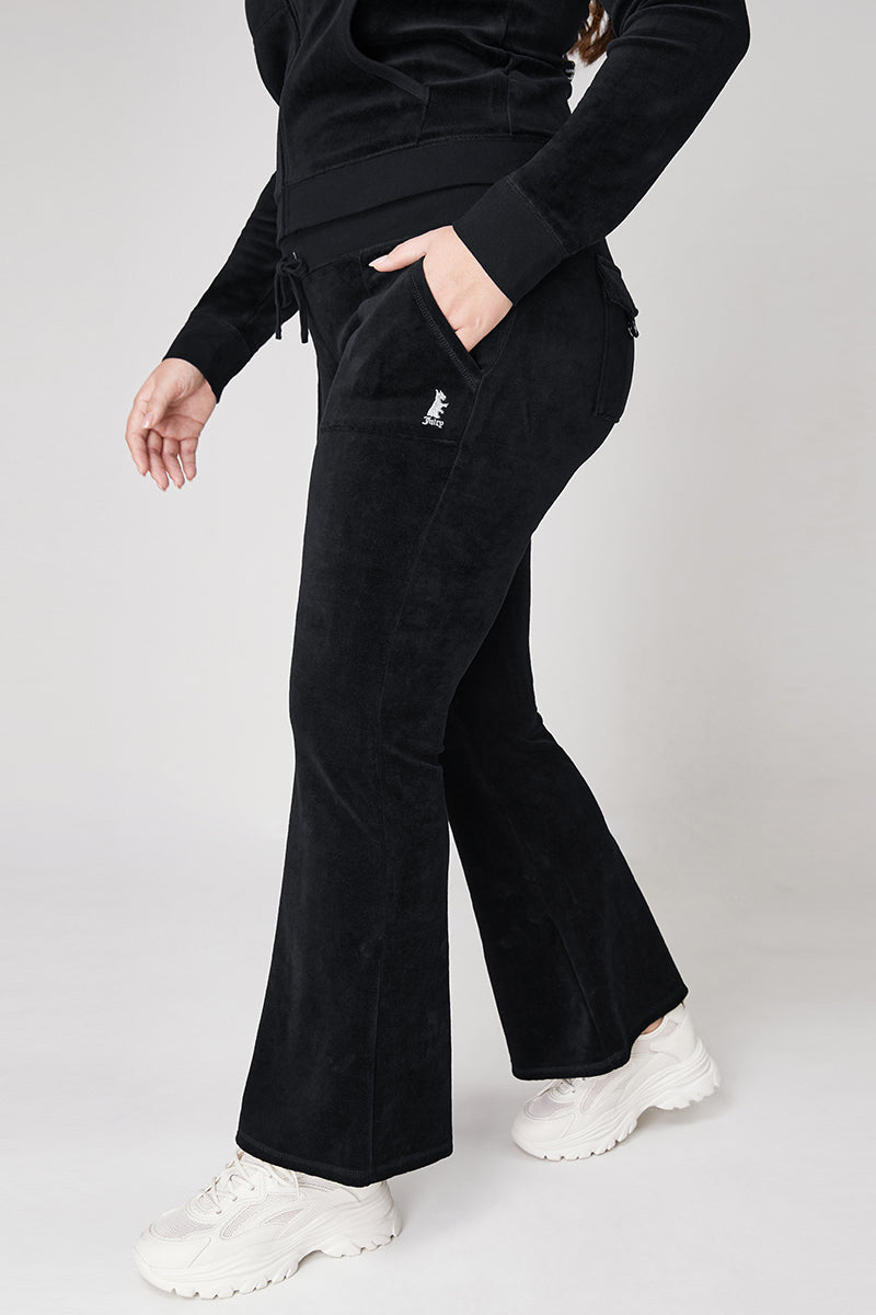 Plus-Size Hollywood Scottie Snap Pocket Cotton Velour Track Pants - Image 4