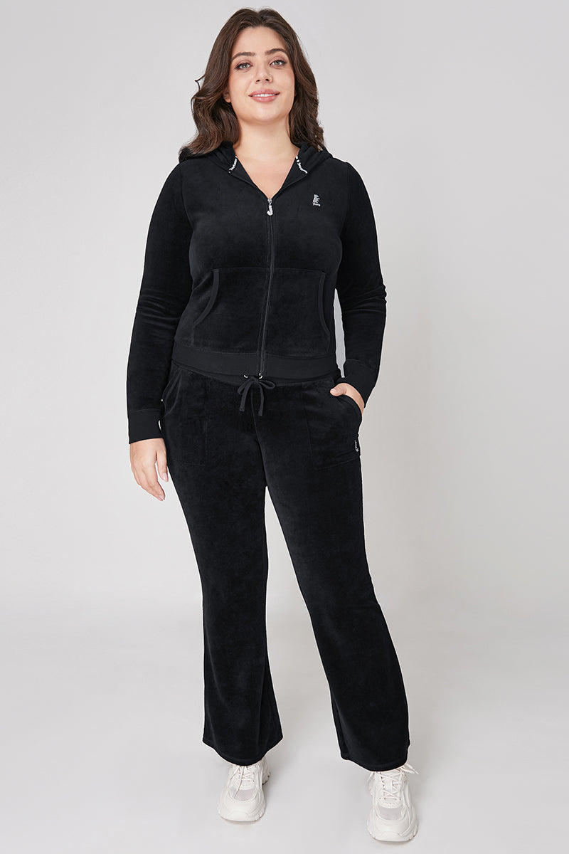 Plus-Size Hollywood Scottie Snap Pocket Cotton Velour Track Pants - Image 5