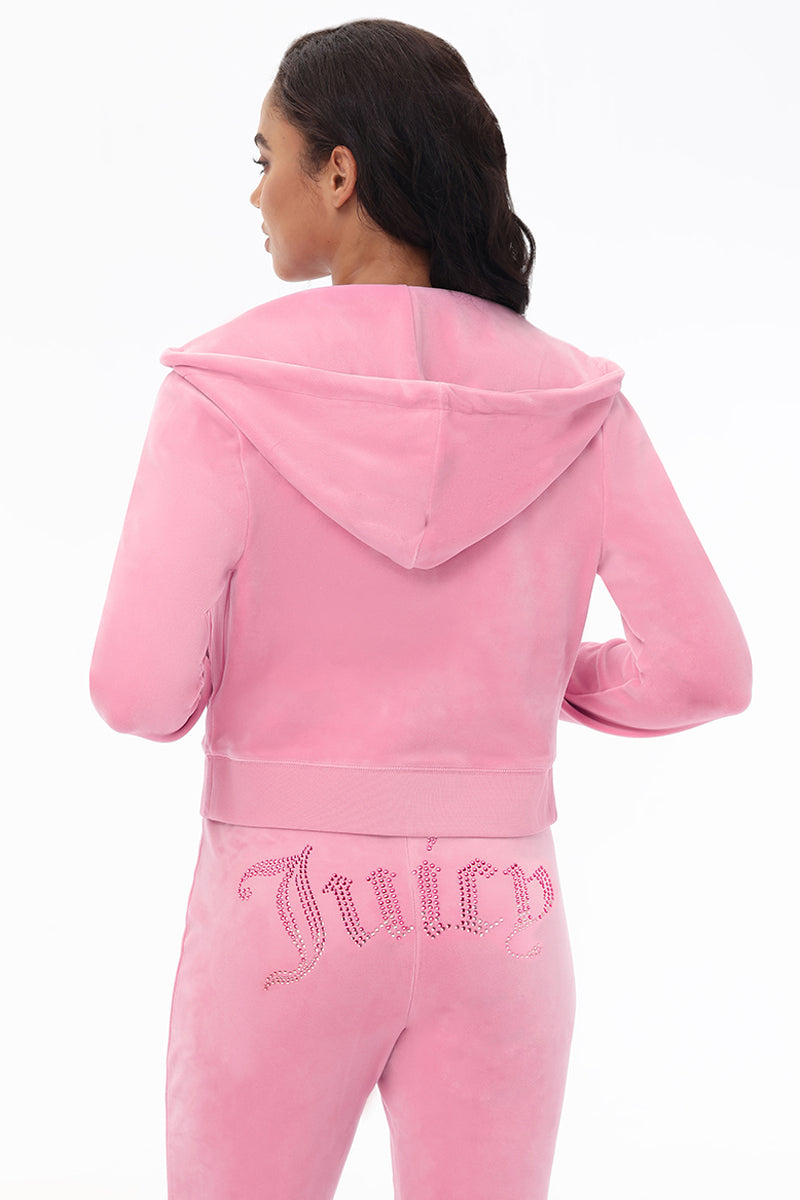 Front Ombre Big Bling Velour Hoodie - Image 3
