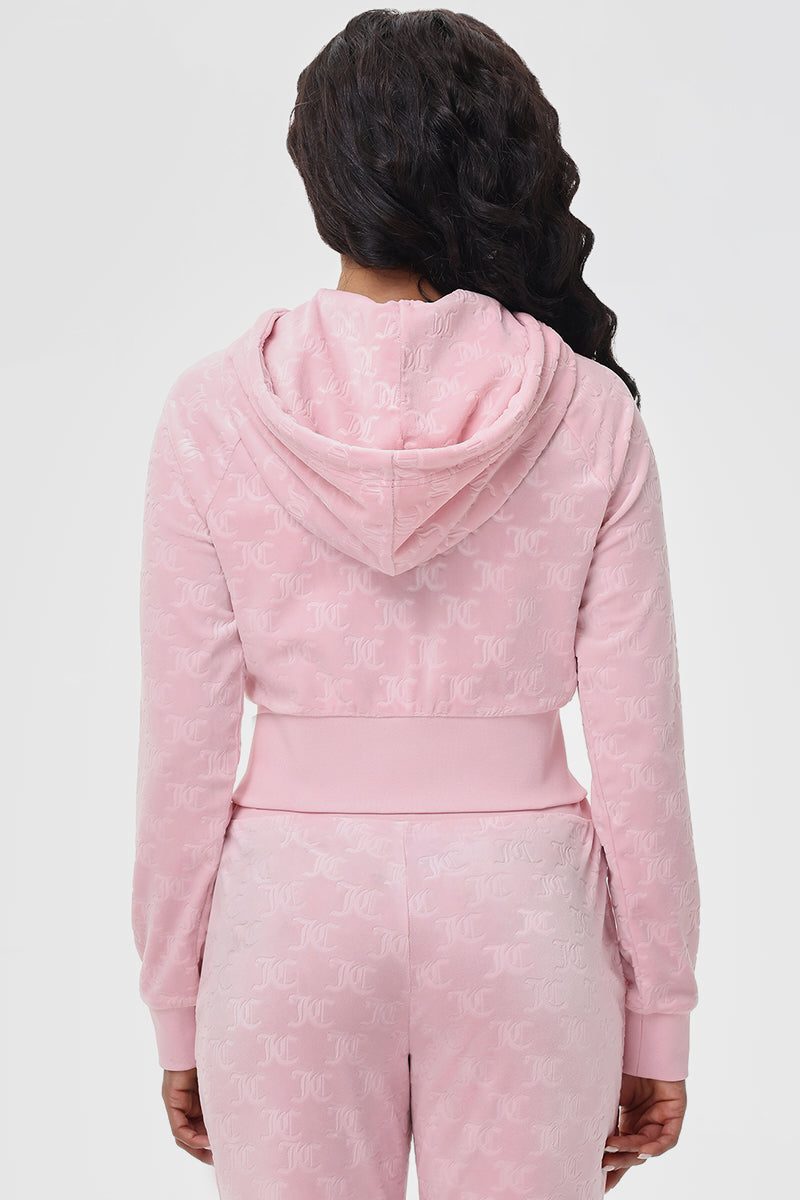 Embossed Velour Corset Hoodie - Image 3