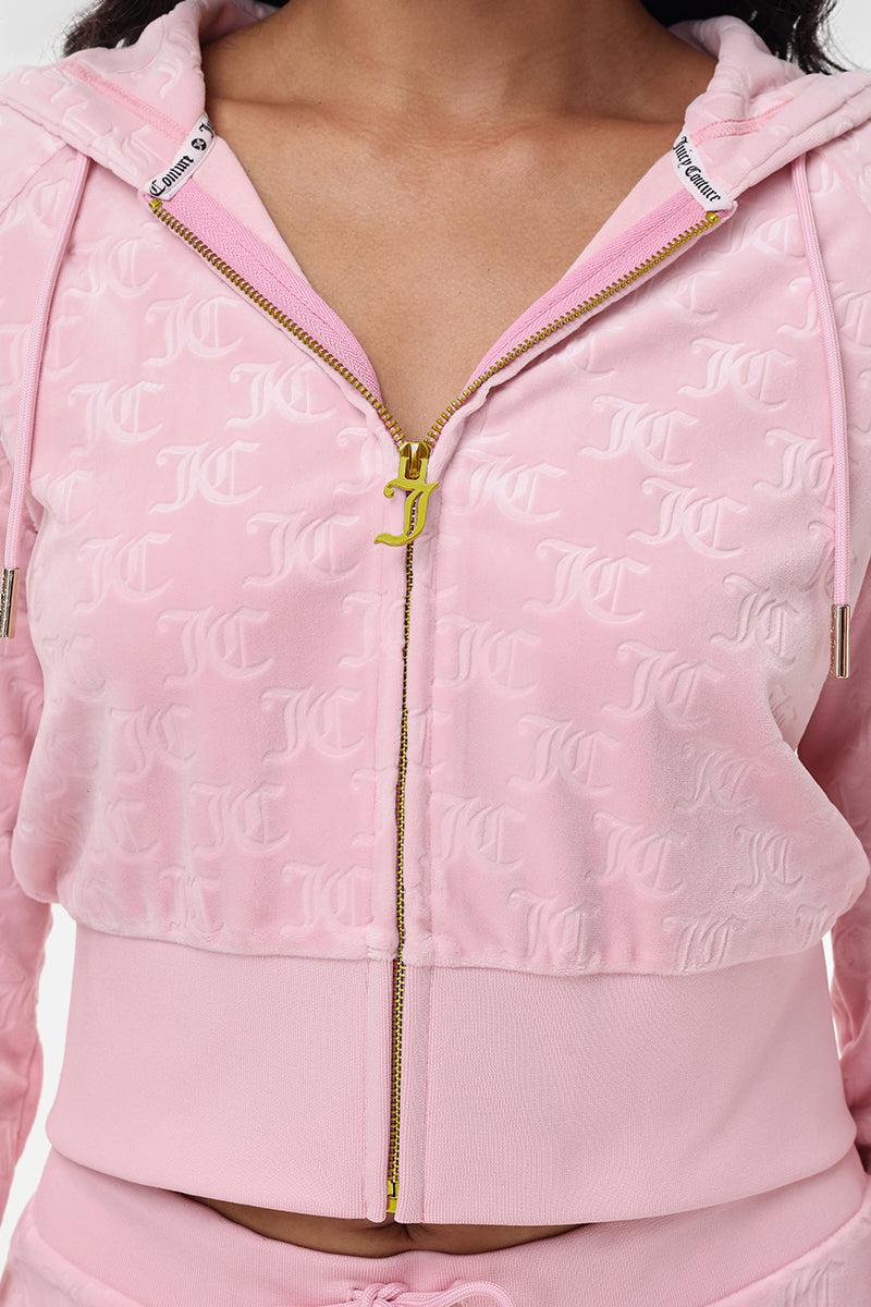 Embossed Velour Corset Hoodie - Image 5