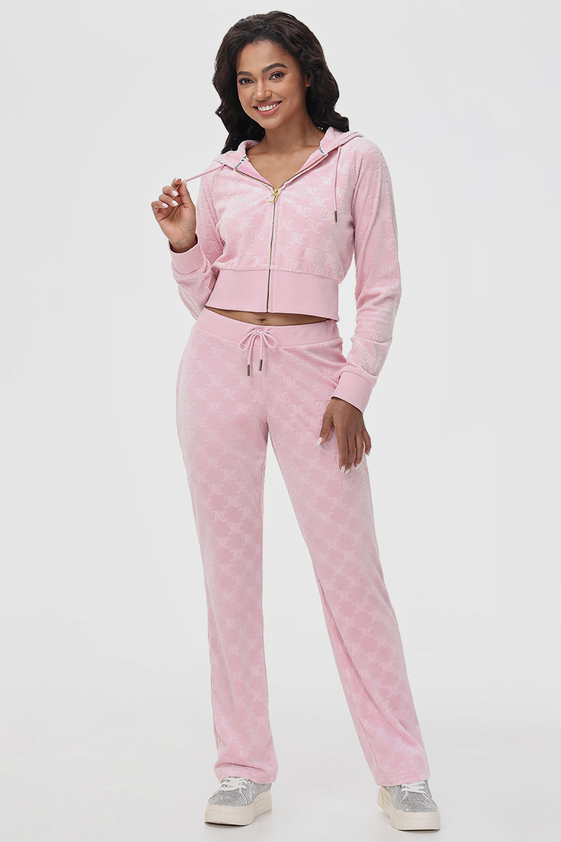 Embossed Velour Corset Hoodie - Image 6