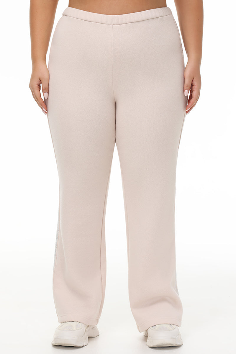 Plus-Size Wide Leg Fleece Pant With Side Bling - Image 3