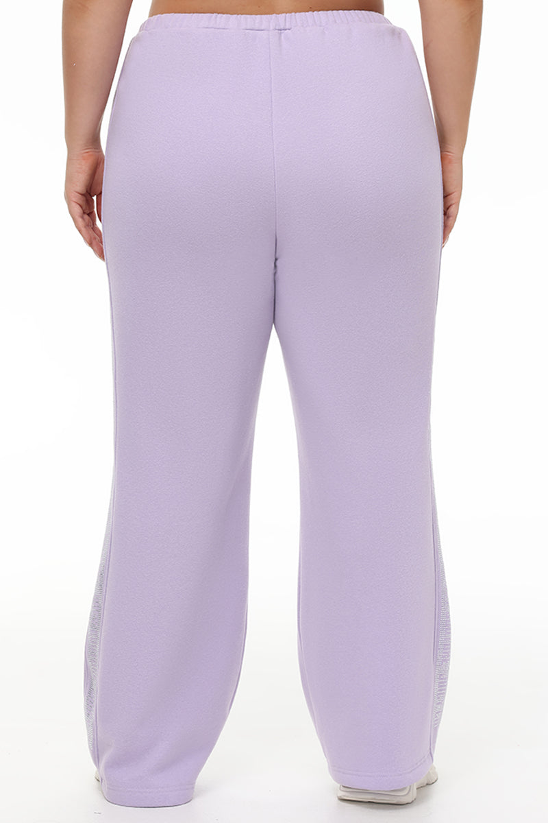 Plus-Size Wide Leg Fleece Pant With Side Bling - Image 2