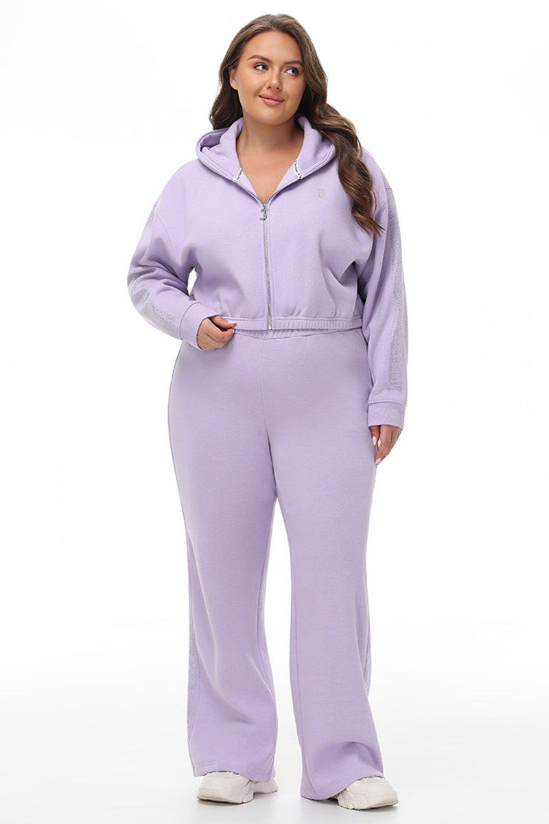 Plus-Size Wide Leg Fleece Pant With Side Bling - Image 5