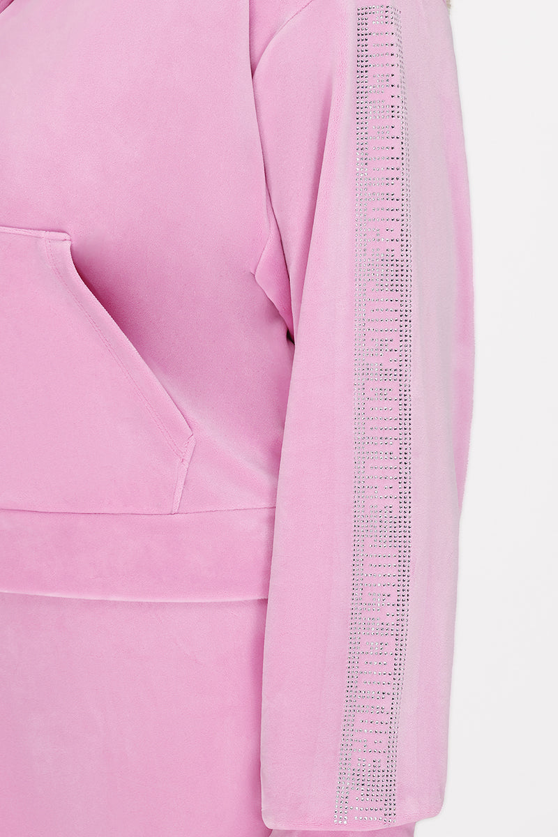 Plus-Size Velour Cropped Jacket With Side Bling - Image 5