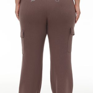 Plus-Size Big Bling Fleece Cargo Pant