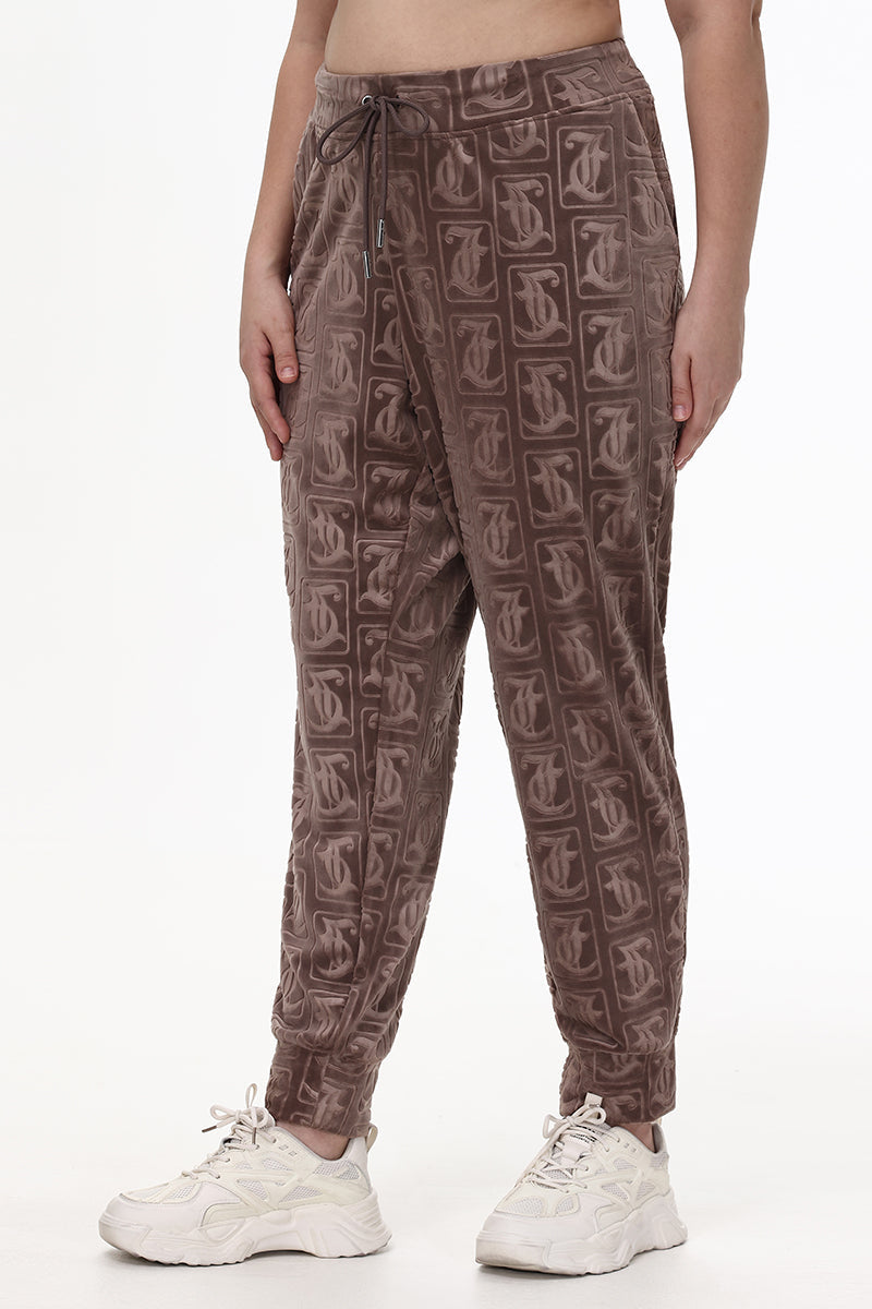 Plus-Size Big Bling Embossed Velour Jogger - Image 3
