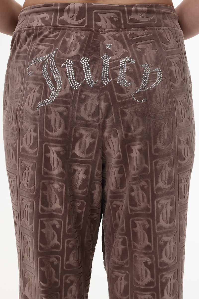Plus-Size Big Bling Embossed Velour Jogger - Image 4