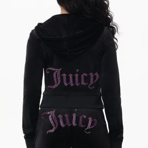 Technicolor Customizable Big Bling Velour Hoodie