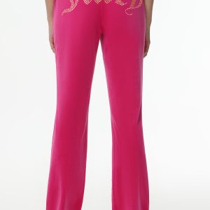 Technicolor Customizable Big Bling Velour Track Pants
