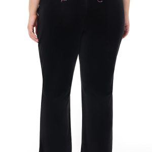 Plus-Size Technicolor Customizable Big Bling Velour Track Pants