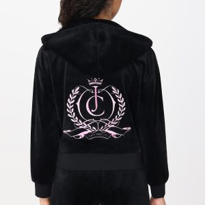 Relaxed Velour Zip Hoodie