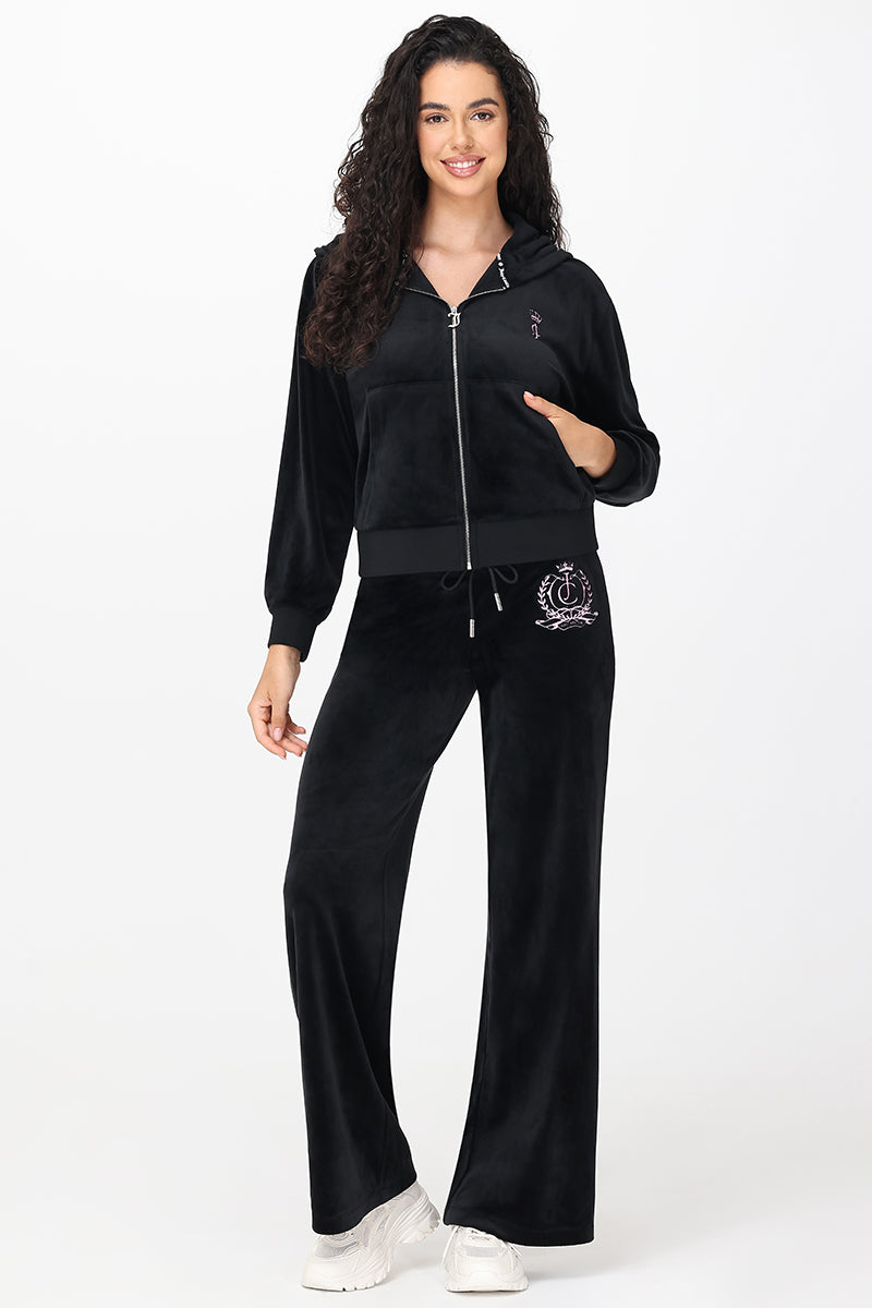 Relaxed Velour Zip Hoodie - Image 6