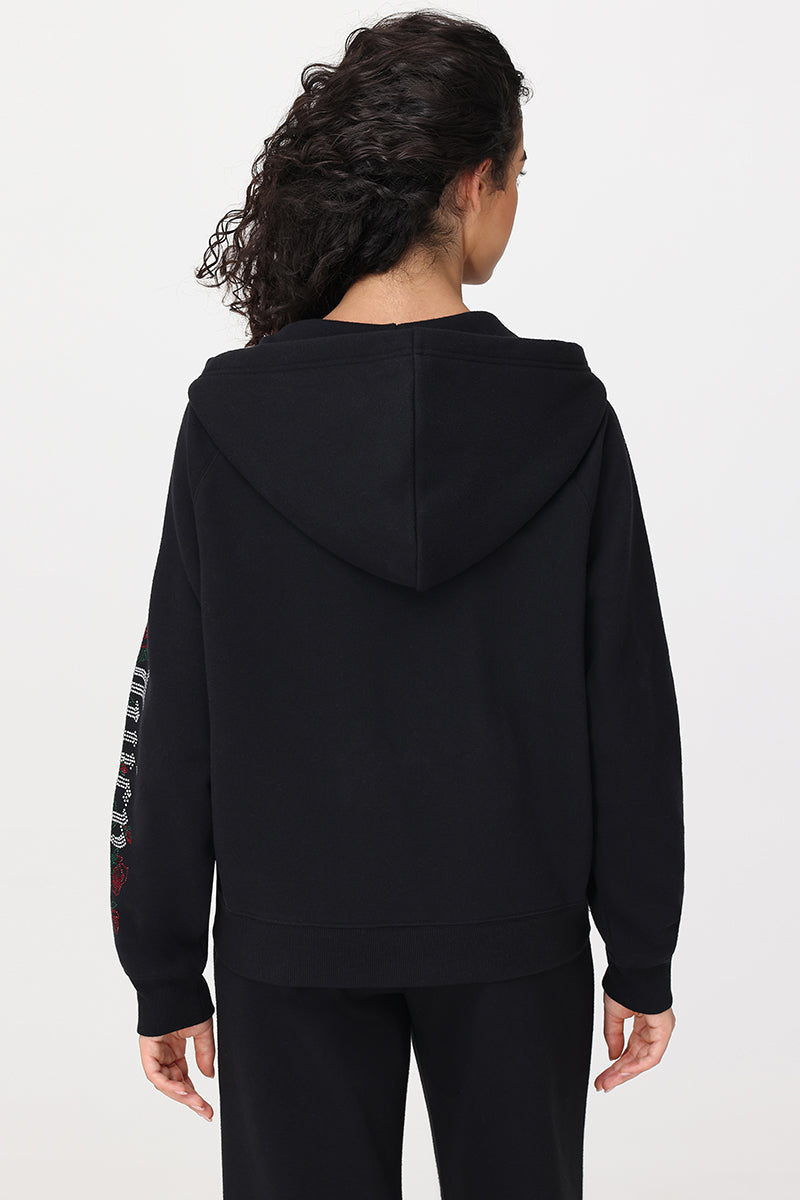 Roses Oversized Zip Front Hoodie - Image 2