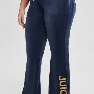 Plus-Size 30th Birthday Snap Pocket Velour Pants
