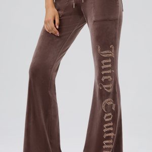 30th Birthday Big Bling Snap Pocket Velour Pants