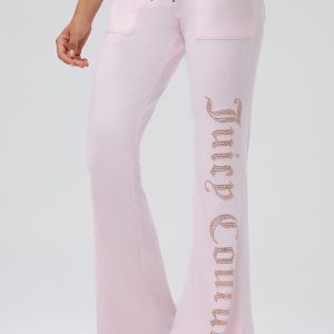 30th Birthday Big Bling Snap Pocket Velour Pants