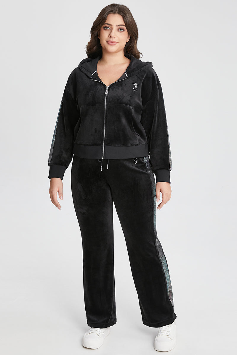 Plus-Size 30th Birthday Side Ombre Bling Wide Leg Pants - Image 5