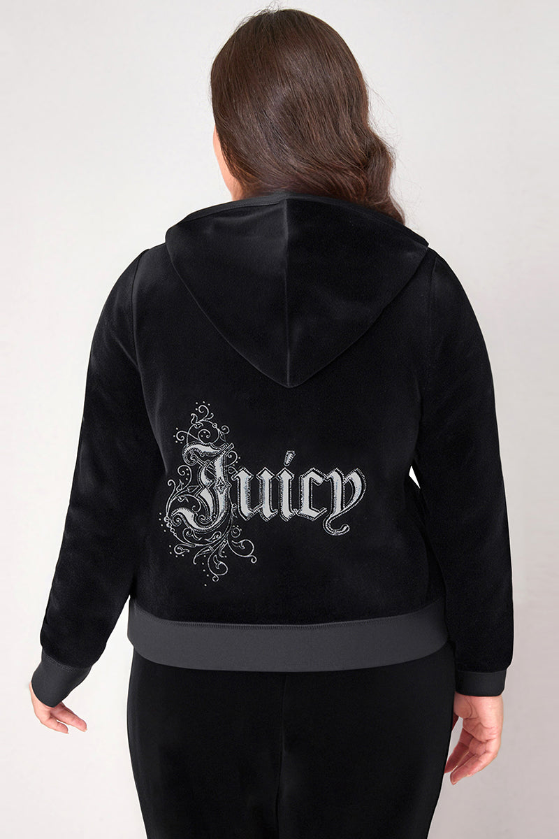 Plus-Size Monogram Heritage Cotton Velour Hoodie - Image 2