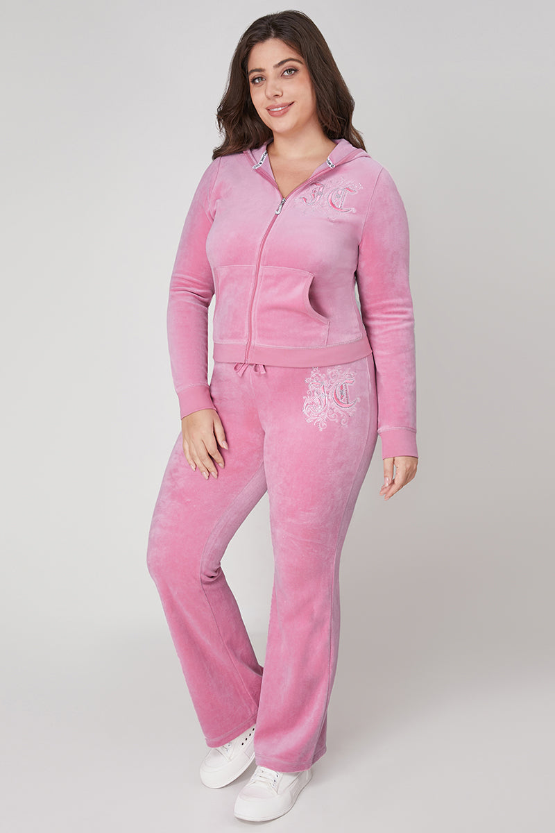 Plus-Size Monogram Heritage Cotton Velour Hoodie - Image 5