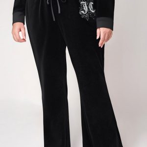 Plus-Size Monogram Heritage Cotton Velour Track Pants
