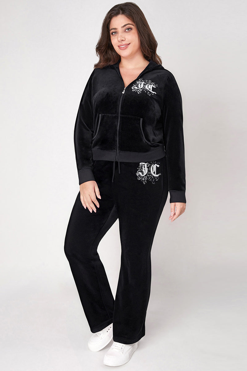 Plus-Size Monogram Heritage Cotton Velour Hoodie - Image 5