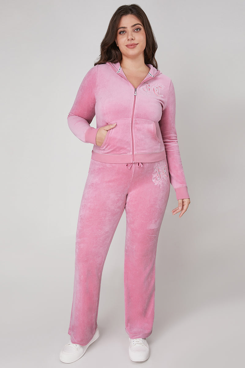 Plus-Size Monogram Heritage Cotton Velour Track Pants - Image 5