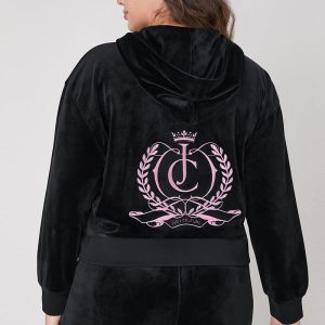 Plus-Size Relaxed Velour Zip Hoodie