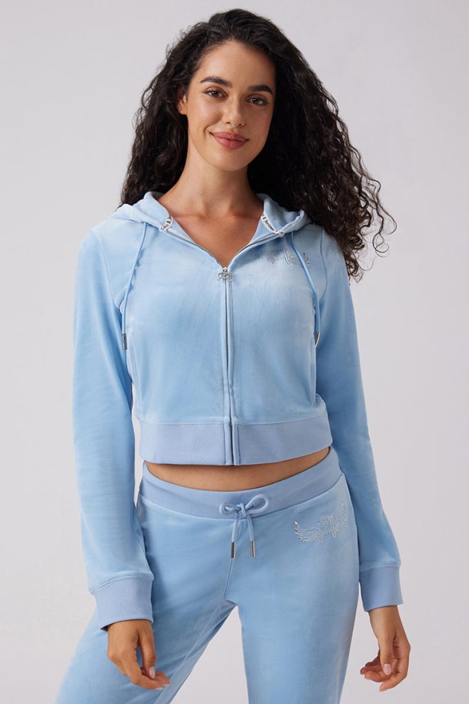 Angel Couture Big Bling Velour Hoodie