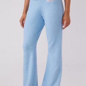 Angel Couture Knit Fold Over Wide Leg Pants