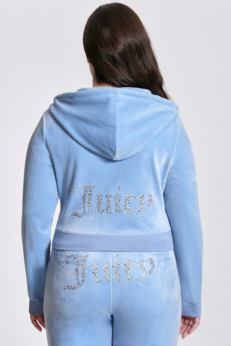 Plus-Size Angel Couture Big Bling Velour Hoodie - Image 2