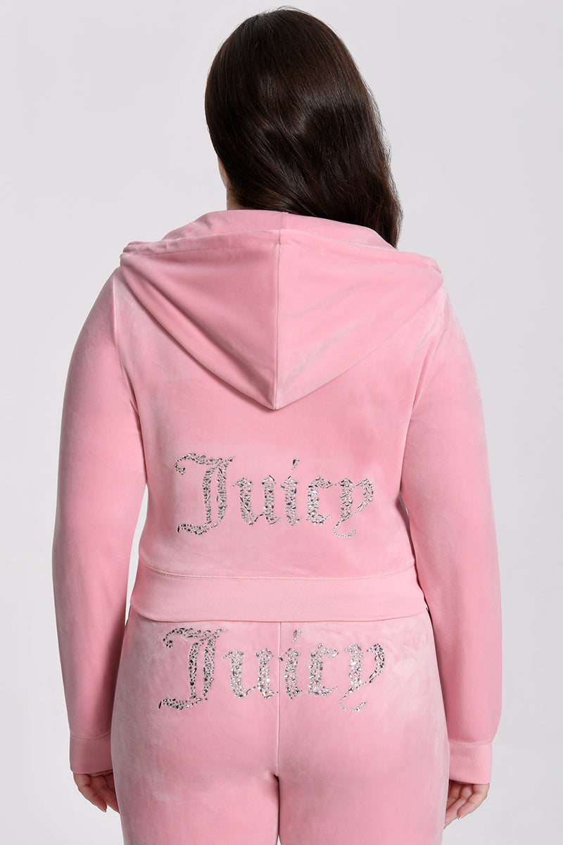 Plus-Size Angel Couture Big Bling Velour Hoodie - Image 2