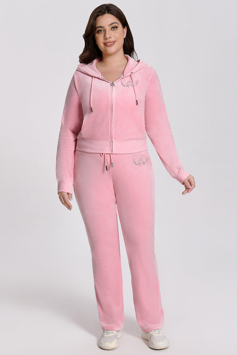 Plus-Size Angel Couture Big Bling Velour Hoodie - Image 5