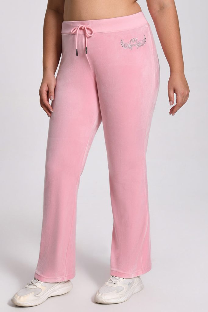 Plus-Size Angel Couture Big Bing Velour Track Pants