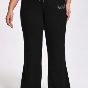 Plus-Size Angel Couture Wide Leg Fleece Pants