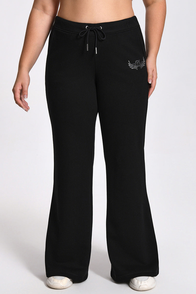 Plus-Size Angel Couture Wide Leg Fleece Pants