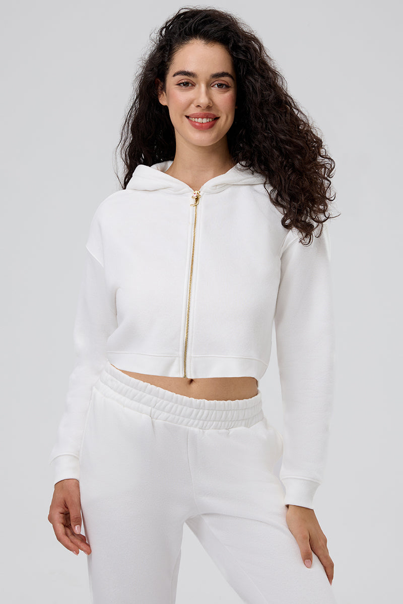 30th Birthday Ombre Fleece Cropped Hoodie - Image 3