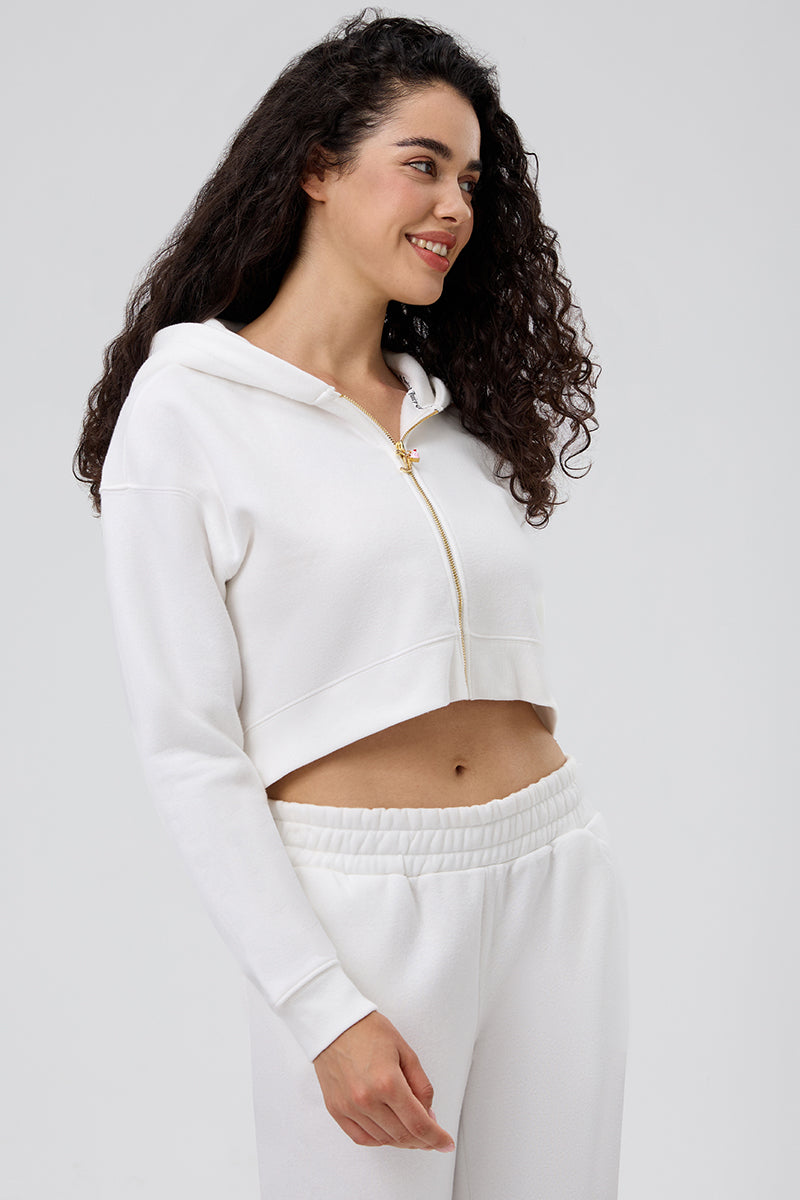 30th Birthday Ombre Fleece Cropped Hoodie - Image 6