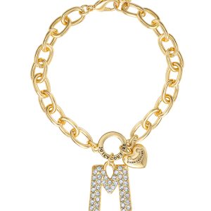Pav?? Initial Charm Bracelet. Letter M