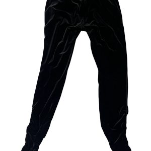Black Velour Cinched Jogger Pants??REJUICED
