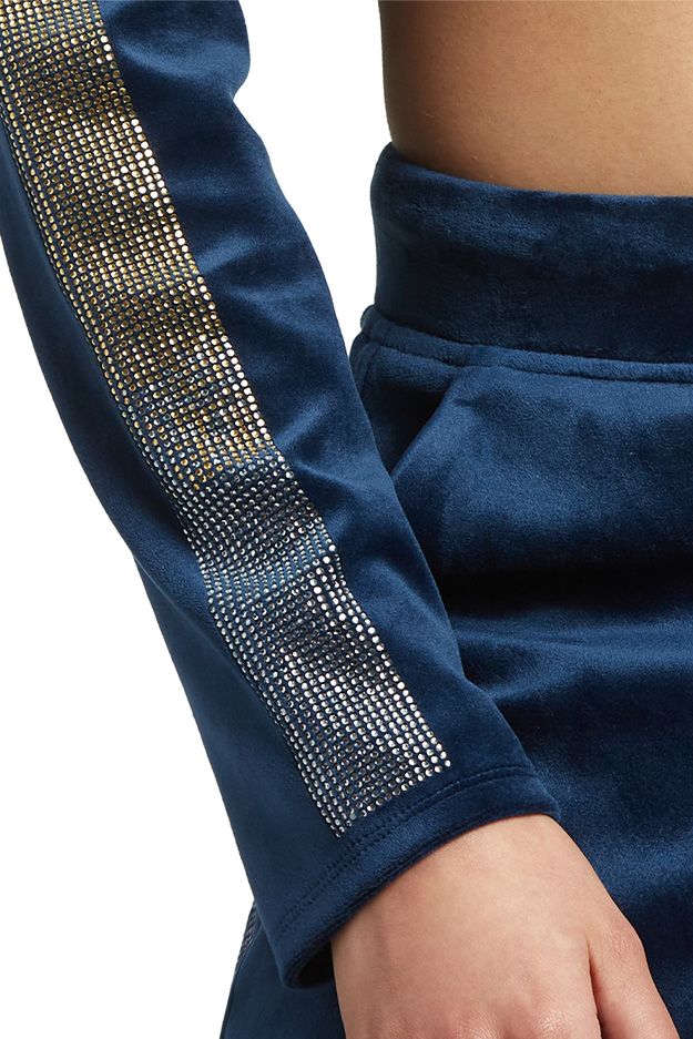 Monogram Velour Cropped Track Jacket with Ombre Sleeve Bling??REJUICED - Image 6